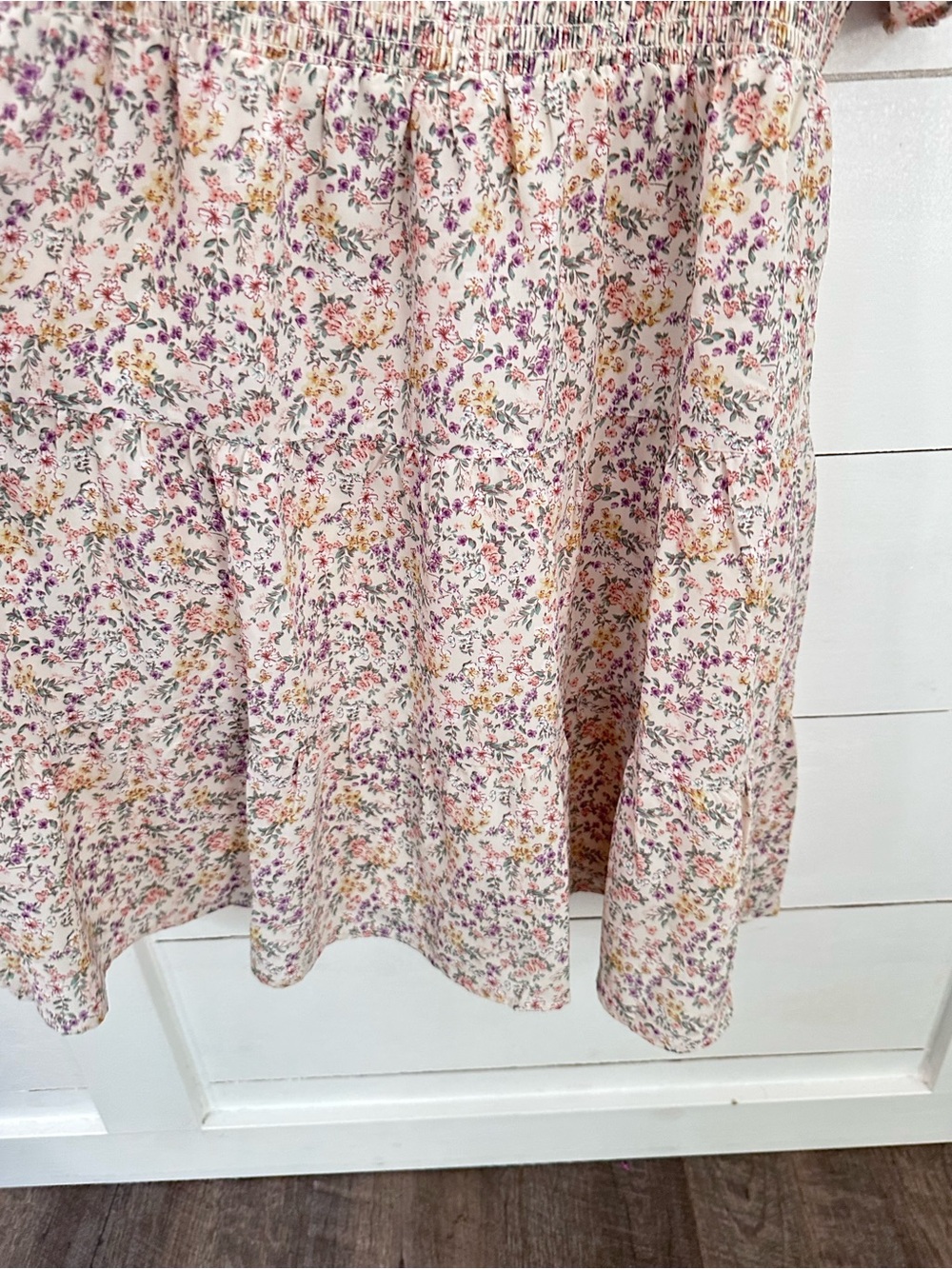 NEW Baltic Born XL Idera Smocked Cream Ditzy floral smocked bodice midi dress - Picture 7 of 10